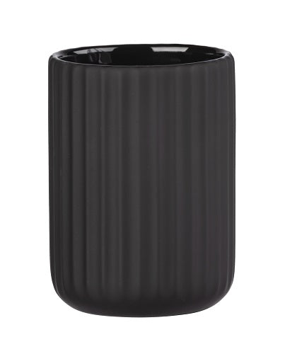 BELLUNO BLACK CERAMIC TOOTHBRUSH HOLDER