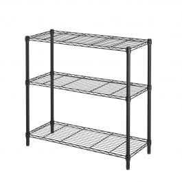 CHROME BOOKCASE IN KIT W90xD35xH90CM 3 SIDES BLACK - SPACEO