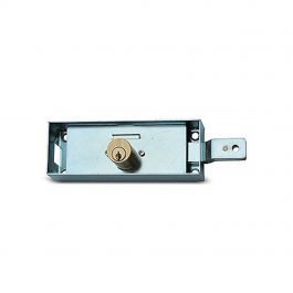 LEFT-HAND SIDE LOCK ROUND CYLINDER CURVED DEADBOLT GALVANISED STEEL