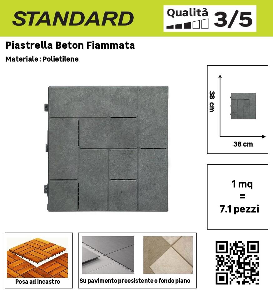 Piastrella snap classic 38x38x2.5 ardesia