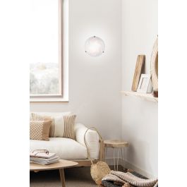 PETRA CEILING LAMP WHITE GLASS D30X8CM E2