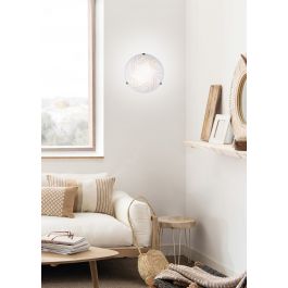 PETRA CEILING LAMP WHITE GLASS D40X8CM 2XE27=42W