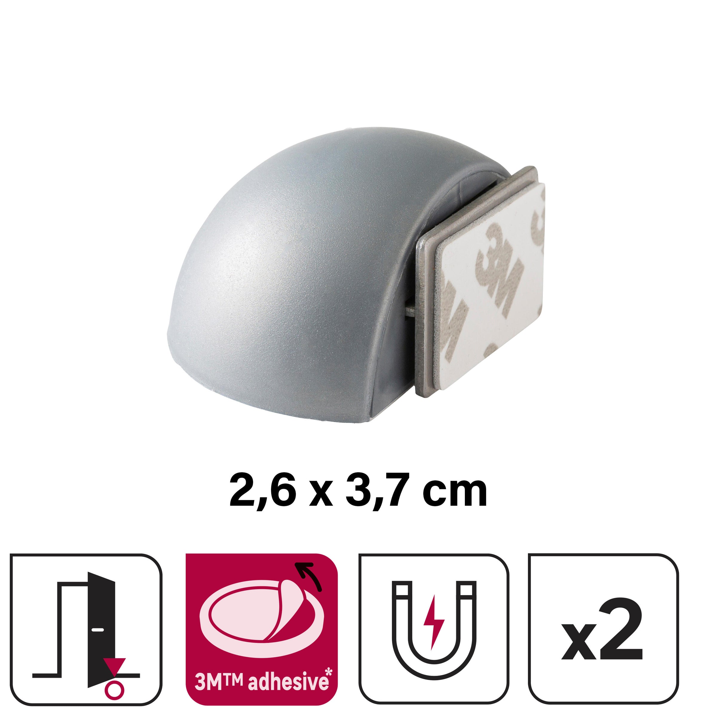 MAGNETIC DOORSTOP WITH ADHESIVE FASTENER