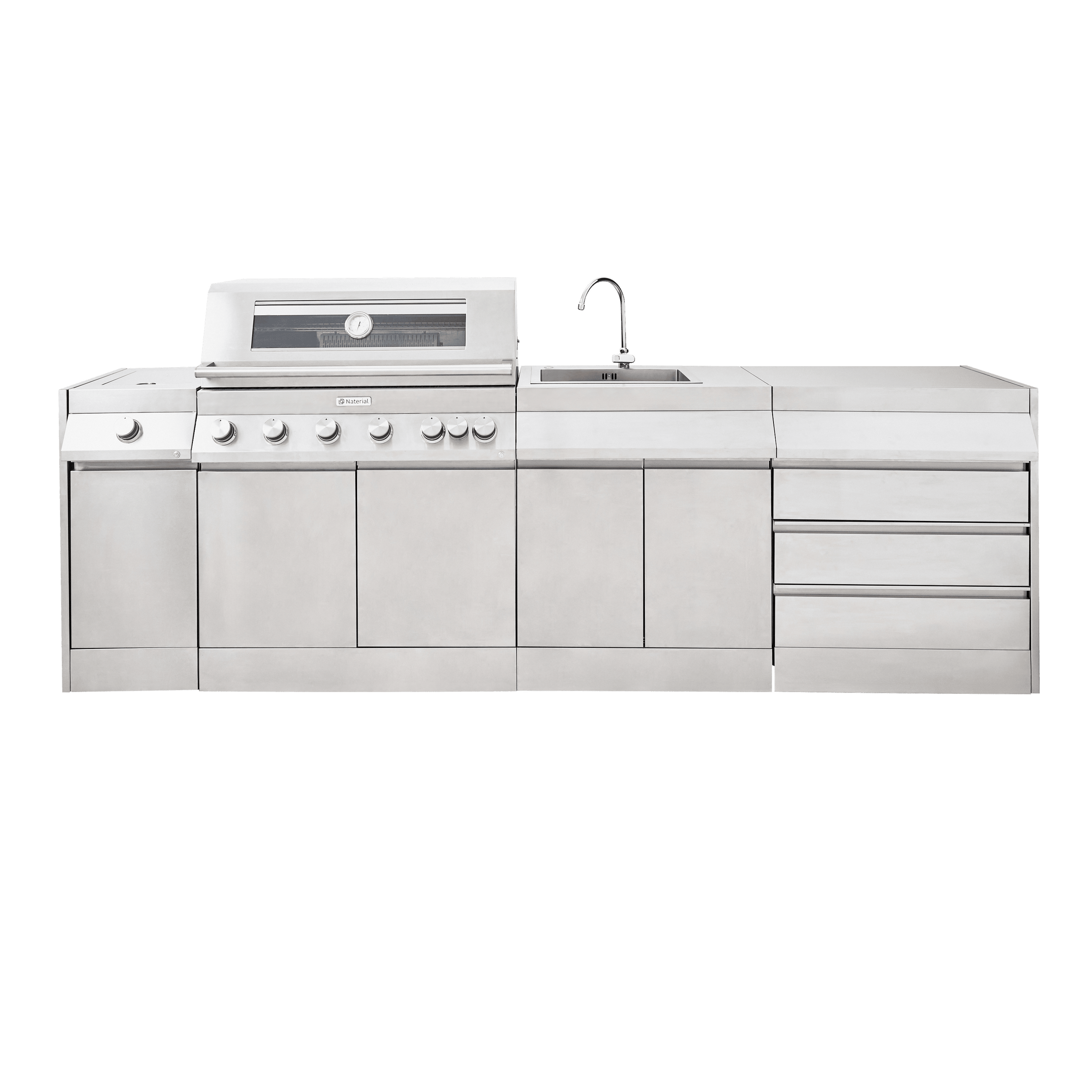 SET OF TWO PANELS 2.5 X 55.3 X 90 CM FOR OUTDOOR KITCHEN NATERIAL ILO INOX