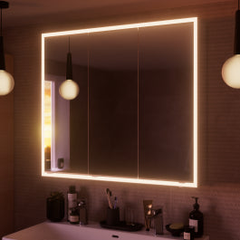 MIRROR CONTAINER LED REMIX 3 DOORS L 90 H 80 P 17 CM