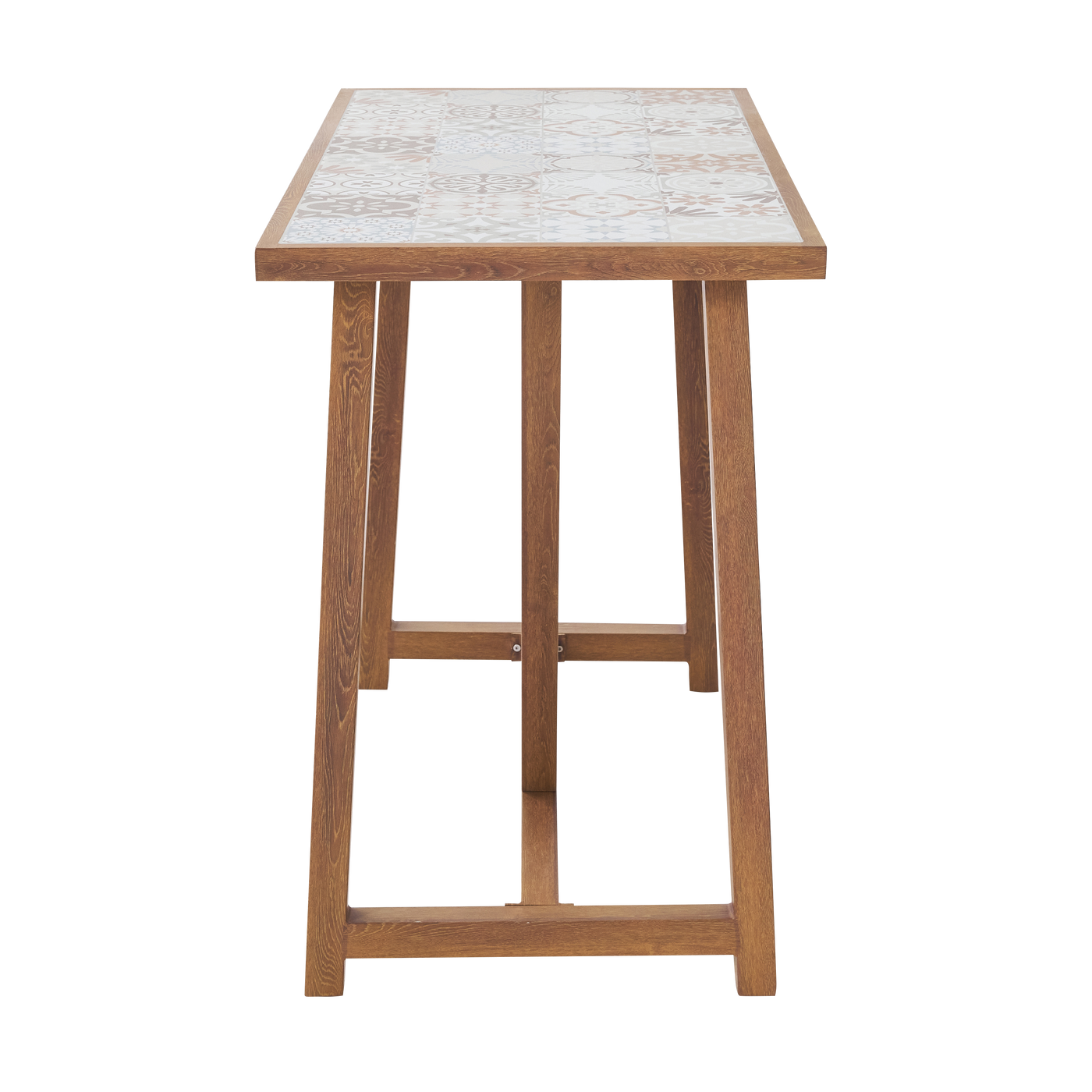GAIA 4 SEATER 126X65.5 WOOD EFFECT TABLE WITH NATERIAL CERAMIC MOSAIC TOP