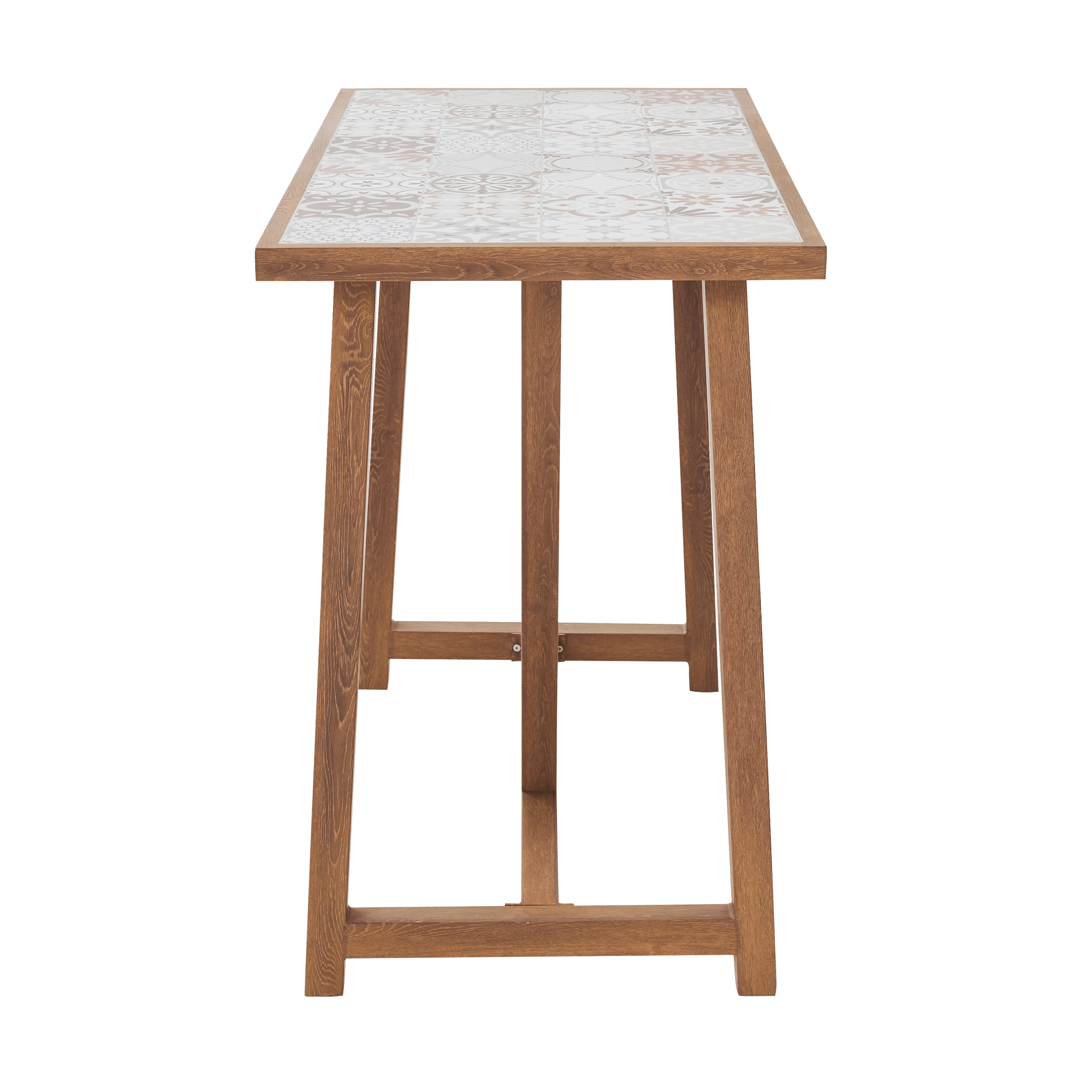 GAIA 4 SEATER 126X65.5 WOOD EFFECT TABLE WITH NATERIAL CERAMIC MOSAIC TOP