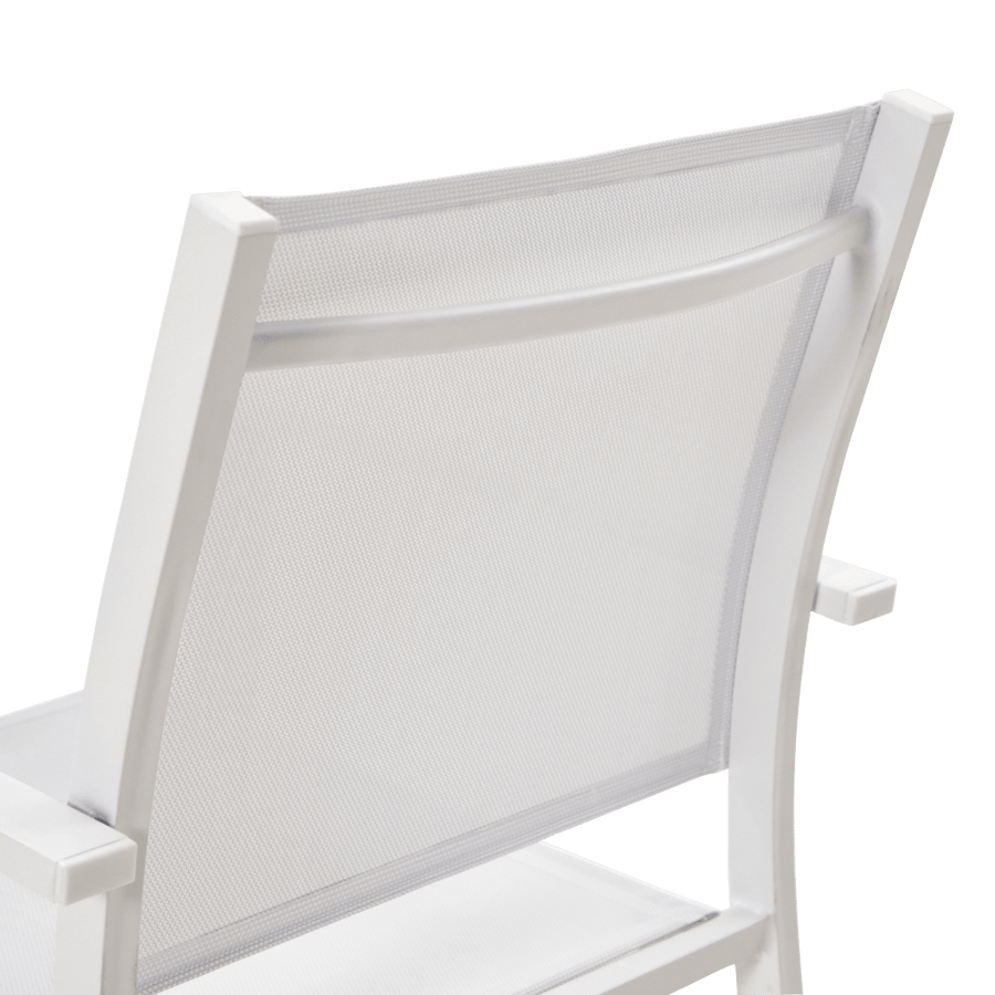 LYRA BETA CHAIR WITH ARMRESTS NATERIAL ALUMINUM AND TEXTILENE WHITE
