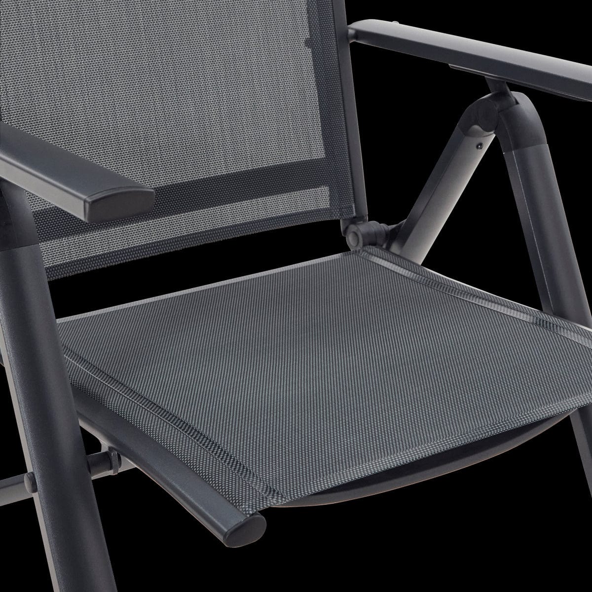 Bricocenter SET OF TWO ARMCHAIRS ODYSSEA NATERIAL ALUMINUM TEXTILENE ANTHRACITE