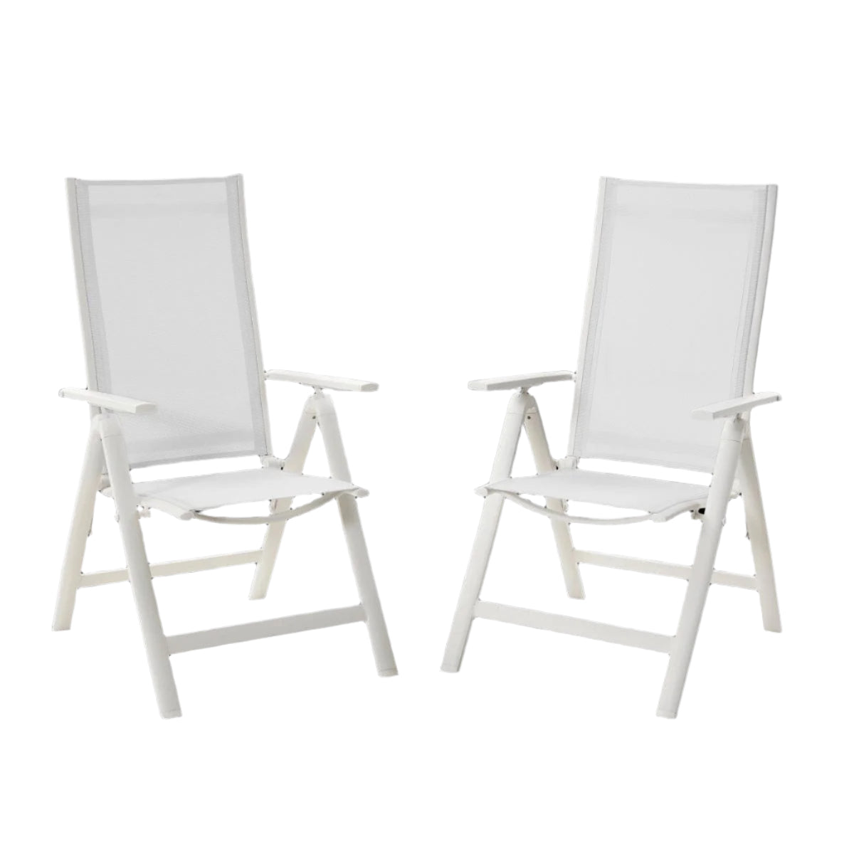 Bricocenter SET 2 MULTIPOSITION ARMCHAIRS ODYSSEA NATERIAL ALUMINUM AND TEXTILENE WHITE
