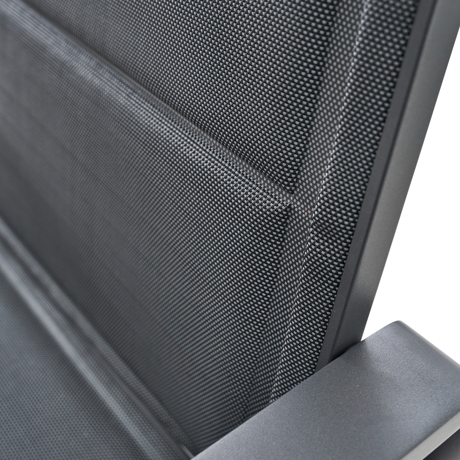 COFFEE SET ARAMIS 4-SEATER ALUMINUM AND TEXTILENE ANTHRACITE