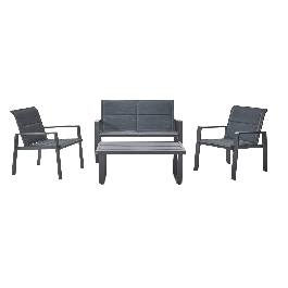 COFFEE SET ARAMIS 4-SEATER ALUMINUM AND TEXTILENE ANTHRACITE