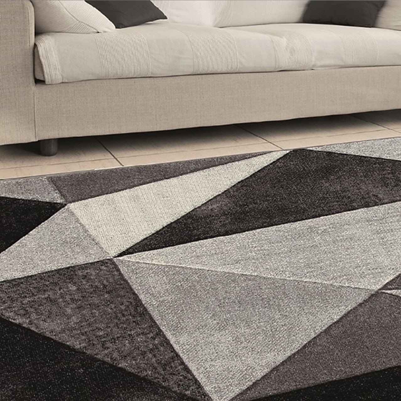 Bricocenter RAY DIAMOND CARPET 160X230 MEDIUM PILE GREY POLYPROPYLENE