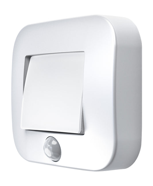 White plastic 0.25W battery-powered night light with motion sensor