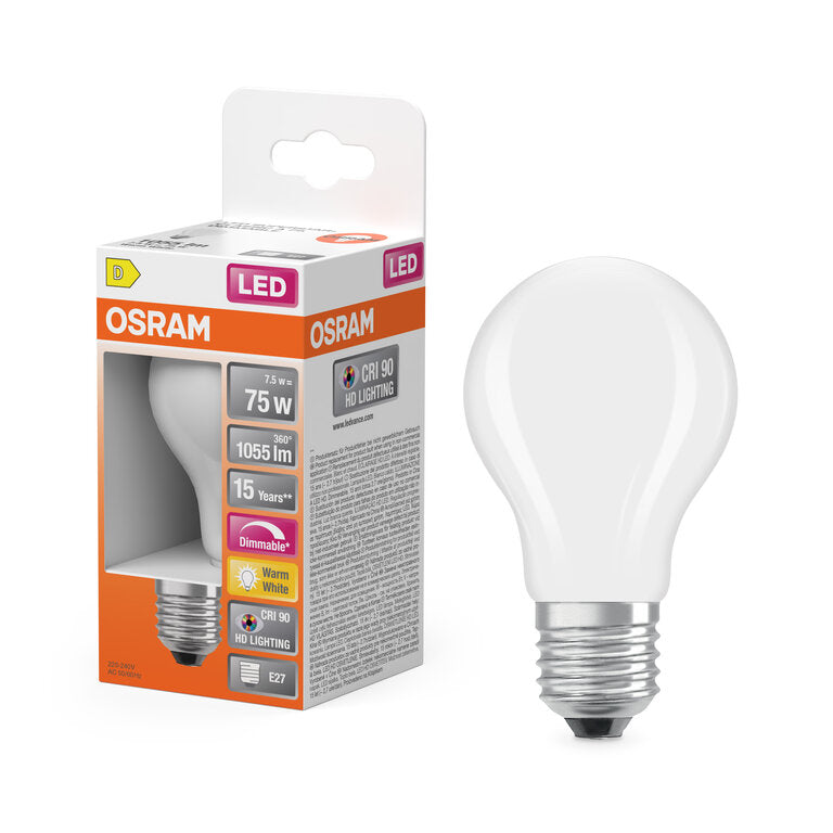 LED BULB E27=75W FROSTED DROP