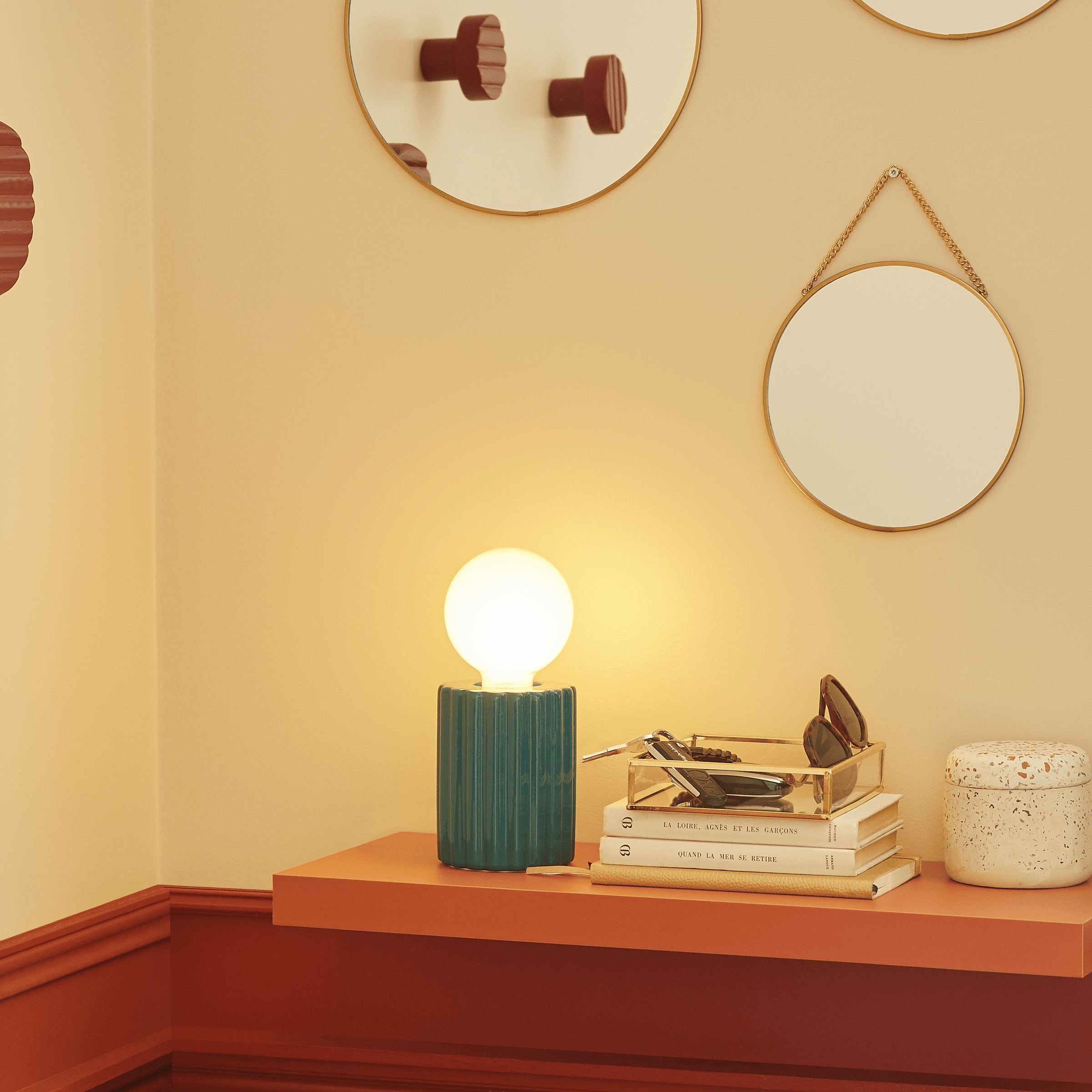 TYAMO BLUE CERAMIC TABLE LAMP H13 CM E27=15W