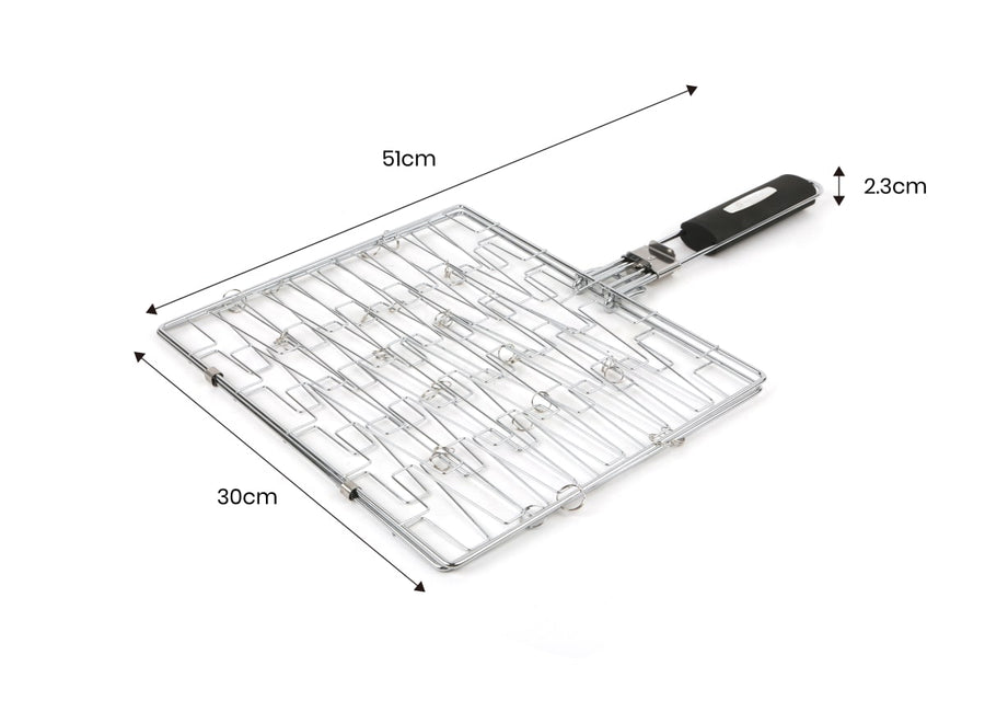 DOUBLE STEEL BBQ GRILL NATERIAL 30X26CM