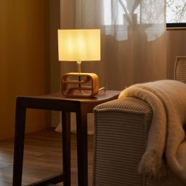 TABLE LAMP NASIMO NATURAL WOOD AND POILESTERE H32 CM E14