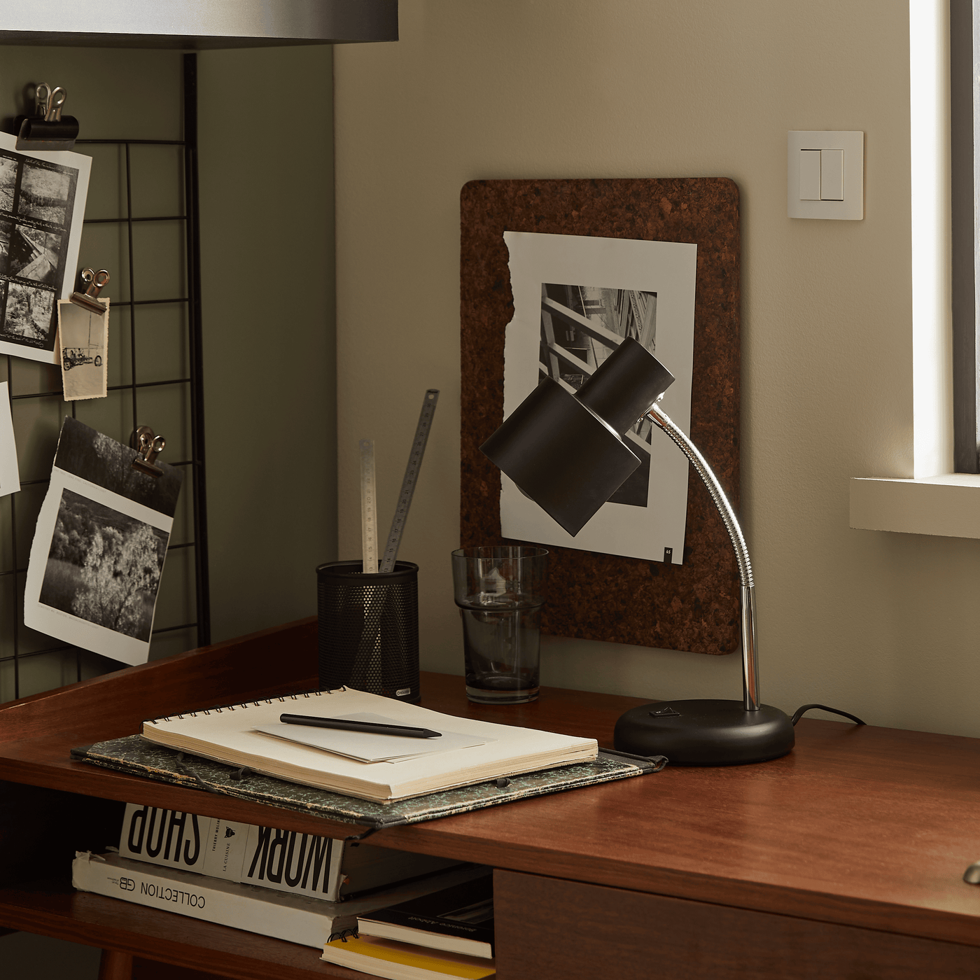 Poucet study lamp, black metal, H34 cm, E27 = 25W