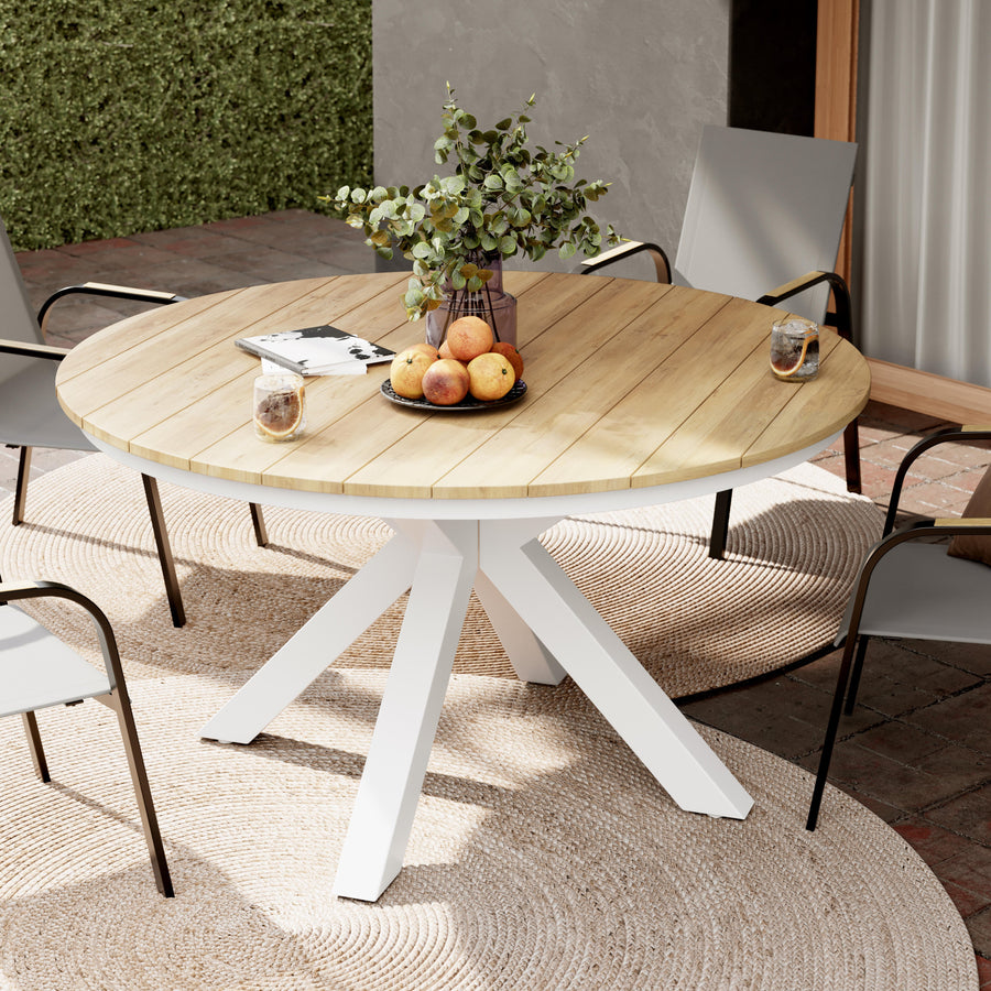 CAPRI ROUND TABLE DIAMETER 140 WOOD EFFECT AND WHITE