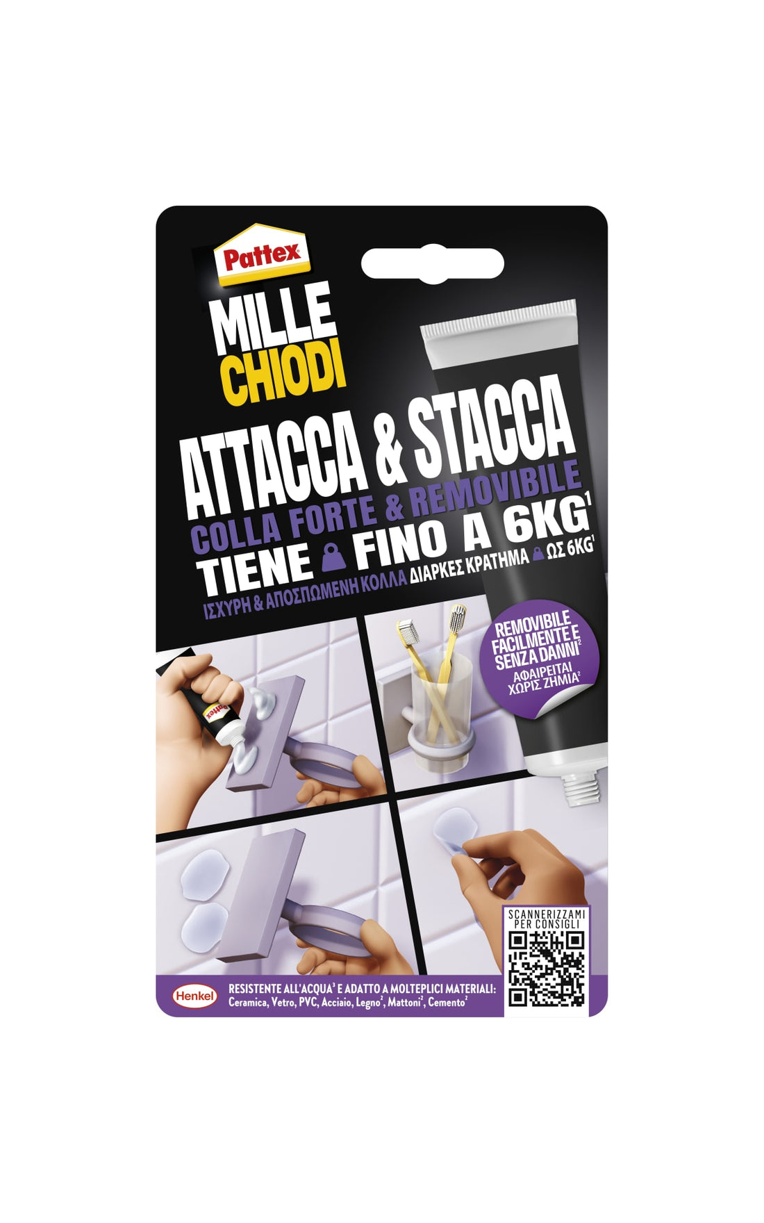 REMOVABLE GLUE MILLECHIODI ATTACH&STACCA 44GR