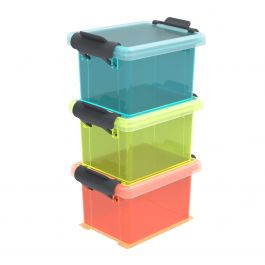 SET 3 CONTAINERS 8.7X6.5X15.5 CM COLORA