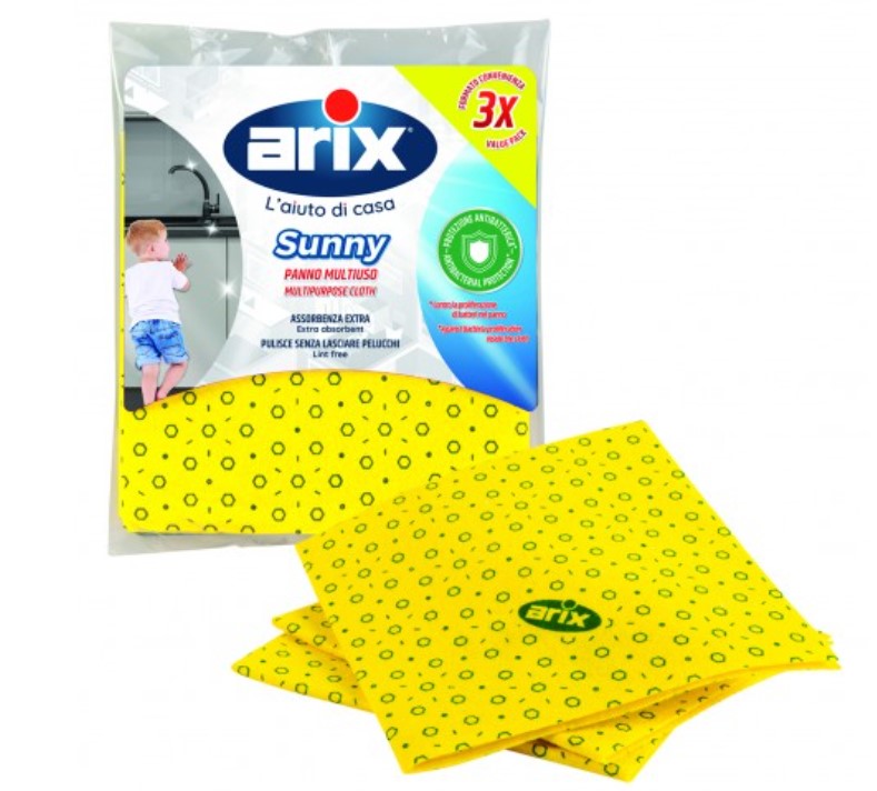 3 Sunny yellow cloths with antibacterial treatment