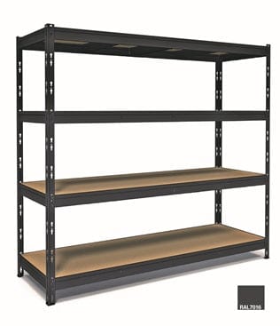 Bricocenter WOOD/METAL ANTHRACITE GRAY MAXIPOKER SHELF 4 SHELVES 160X60XH180 CAPACITY 300 KG EACH