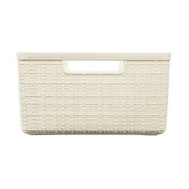 JUTE RECTANGULAR BASKET M 12 LT 28X36X15H IN RECYCLED MATERIAL IVORY