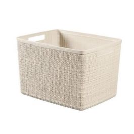 JUTE RECTANGULAR BASKET L 20 LT 28X36X23H IN RECYCLED MATERIAL IVORY