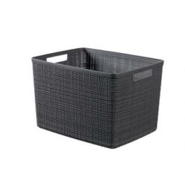 JUTE RECTANGULAR BASKET L 20 LT 28X36X23H IN GREY RECYCLED MATERIAL