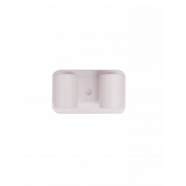 WHITE PLASTIC ADHESIVE SKIRTING BOARD HOLDER