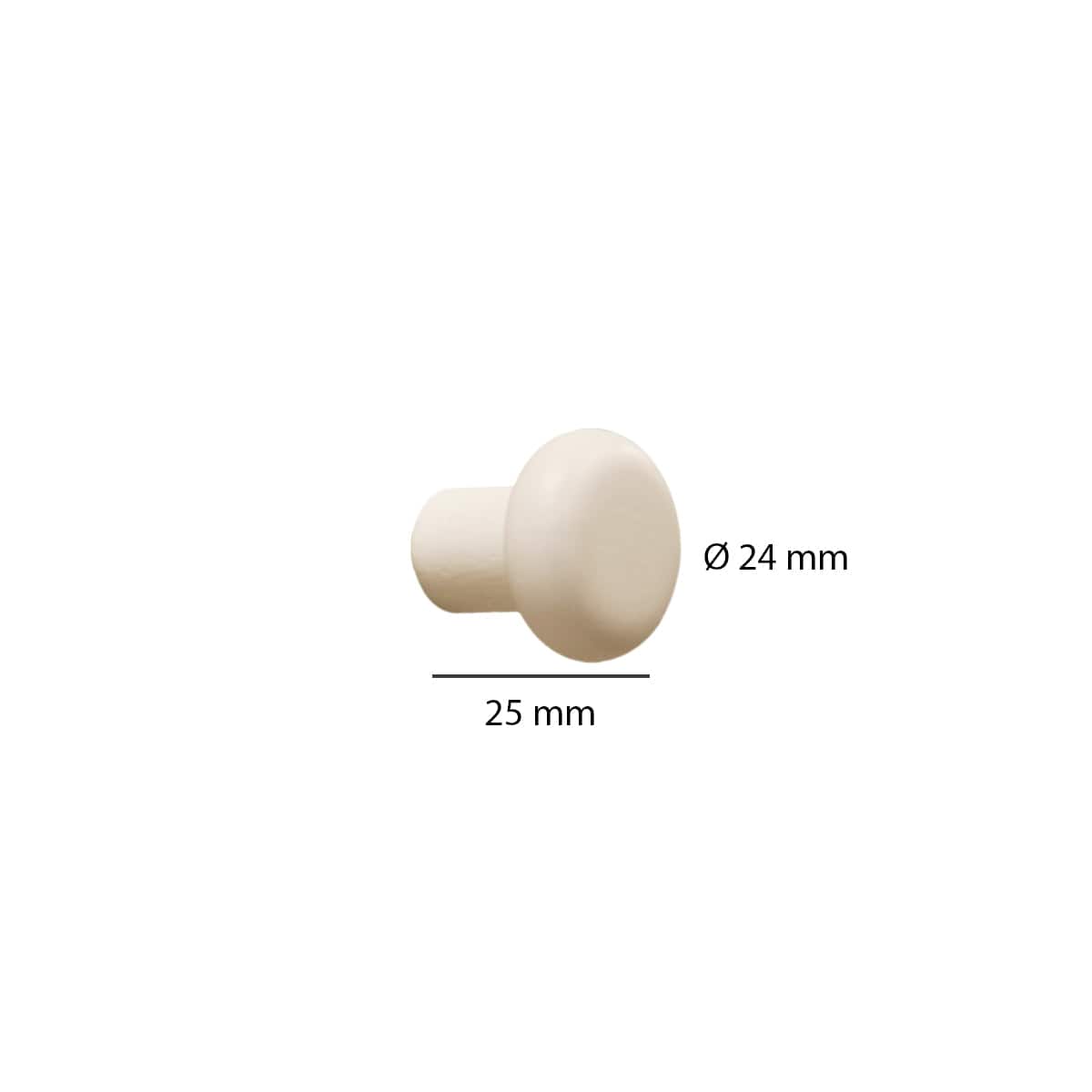 2 D 24 MM WHITE BEECH KNOBS