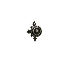 2 KNOBS D 25 MM WITH 50X38 MM PLATE IN ANTIQUE BLACK ZAMAK
