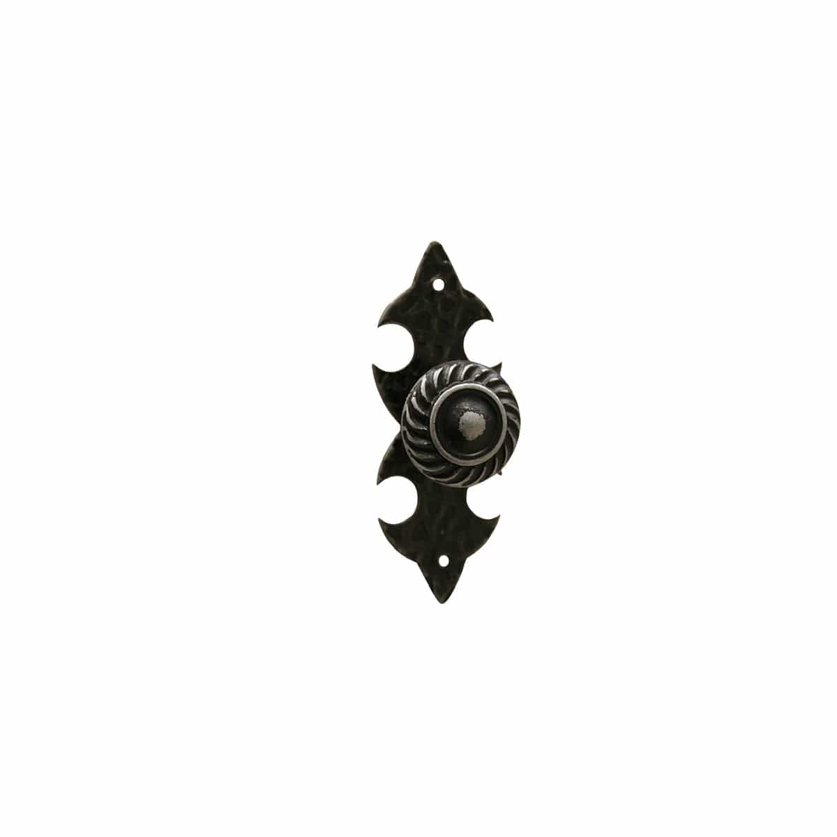 Bricocenter 2 KNOBS D 25MM WITH 80X29MM PLATE IN ANTIQUE BLACK ZAMAK
