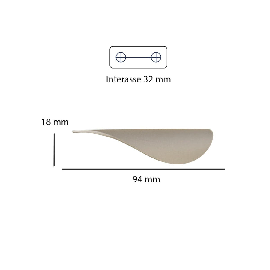 Bricocenter 2 HANDLES 32MM WHEELBASE IN SATIN ZAMAK