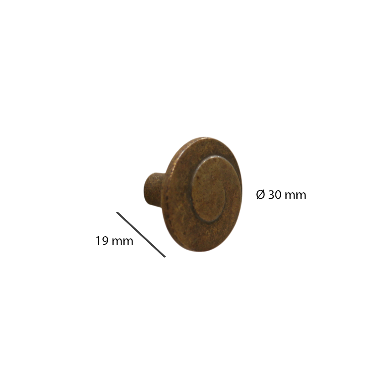 2 D 30 MM BRONZE ZAMAK KNOBS