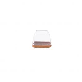 CONF. 2 SQUARE TRANSPARENT ANTI-SCRATCH SILICONE AND FELT CHAIR SOCKS, 25 MM