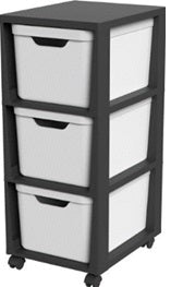 3-drawer chest, 16 litres, with wheels, Jive white, 38.5 x 28.6 x 37.9 cm