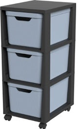 3-drawer chest, 16 litres, with blue Jive castors, 38.5 x 28.6 x 37.9 cm
