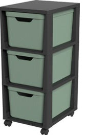3-drawer chest, 16 litres, with wheels, Jive green, 38.5 x 28.6 x 37.9 cm