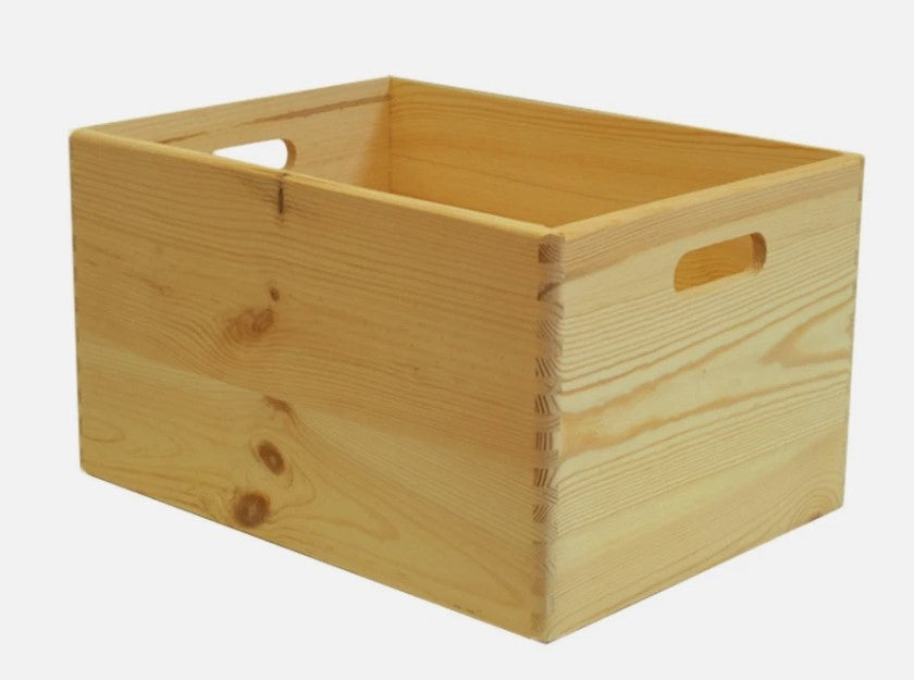 Basket, 40 x 30 x 23 cm, made of untreated wood