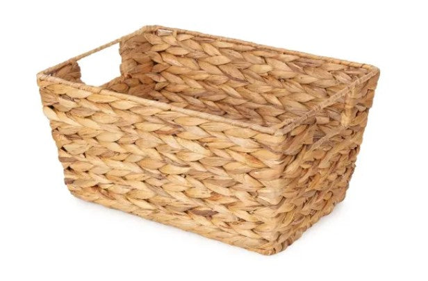 Basket with handles, size M (L25 x W35 x H17.5 cm), hyacinth