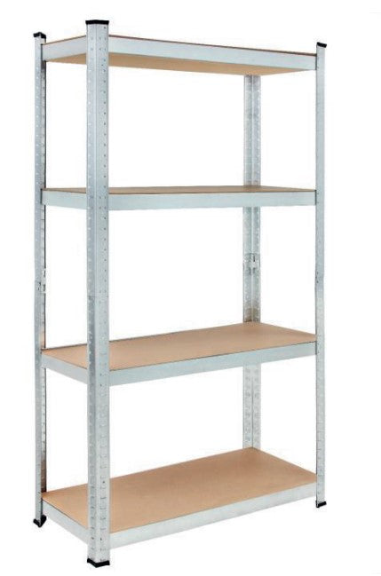 Metal shelving unit with 4 MDF shelves, 80 x 40 x 160 cm