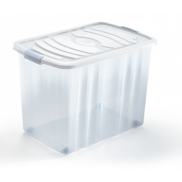 CONTAINER WITH LID BIG ROLL BOX H43 L59 D39CM 65LT CLIP CLOSURE WITH WHEELS