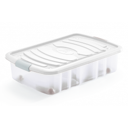 CONTAINER WITH LID MINI BED ROLLER H15,5 W59 D39CM 22,5LT CLIP CLOSURE WITH WHEELS