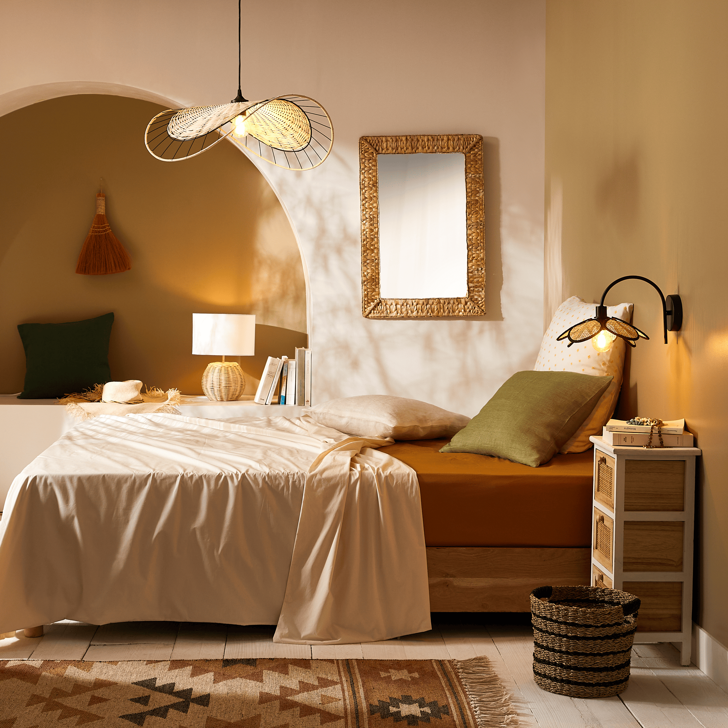 JACINTE MIRROR 54X78CM NATURAL RATTAN