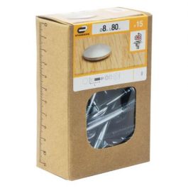 BOLT 8 X 80 MMBULLHEAD, STEEL NUT AND WASHER, 15 PIECES