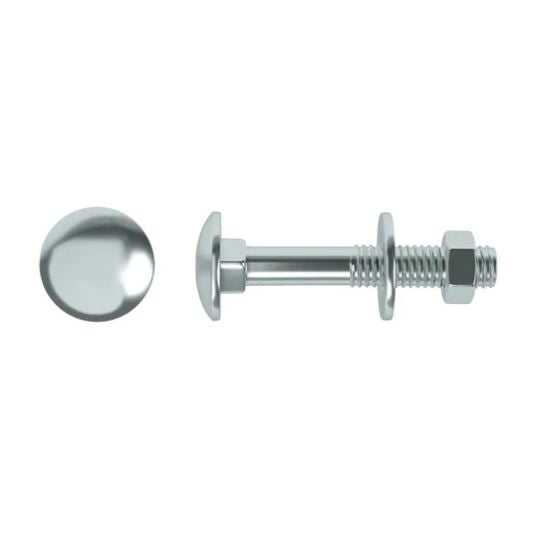 BOLT 8 X 80 MMBULLHEAD, STEEL NUT AND WASHER, 15 PIECES