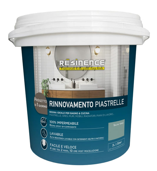 Bricocenter TWO-COMPONENT WATER-BASED SATIN SAGE GREEN TILE RESINENCE 2 LT